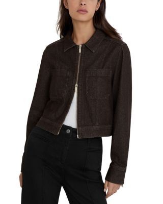 Reiss Lotta Cotton Cropped Denim Jacket