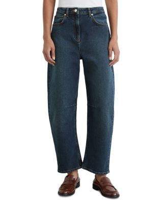 Reiss Levitt Cotton Stretch Mid Rise 32 Barrel Jeans in Antique Mid Blue