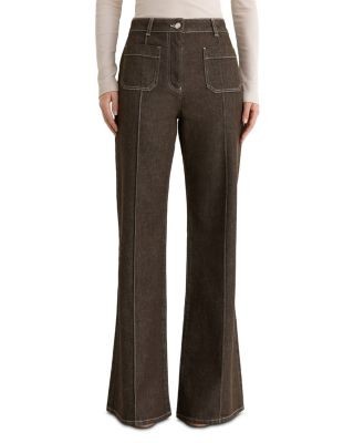 Reiss Petite Sakura Cotton Stretch Flare Leg Pants