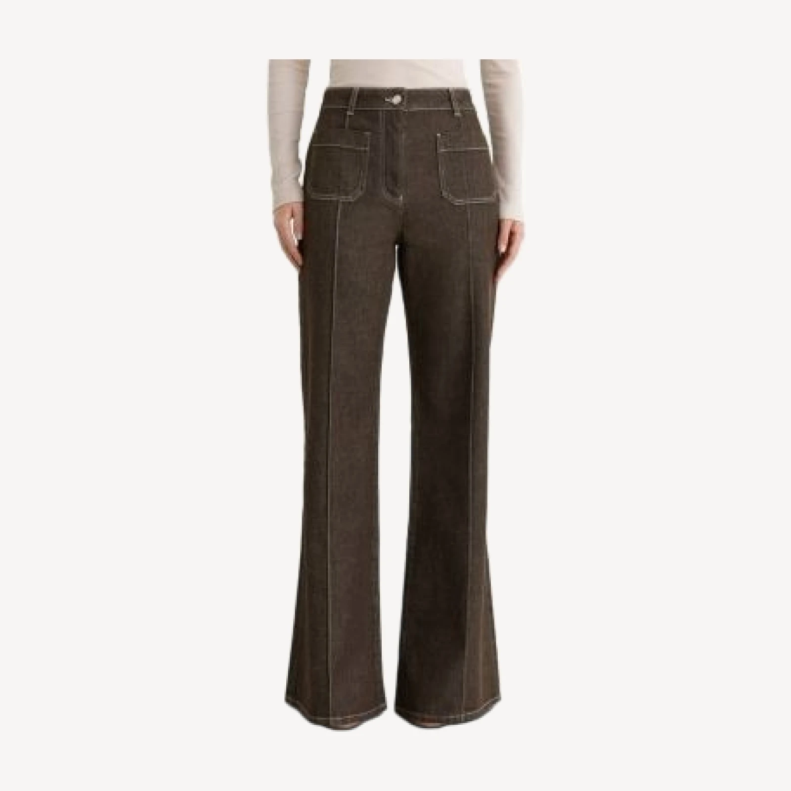 Reiss Petite Sakura Cotton Stretch Flare Leg Pants