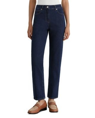 Reiss Mid Rise Slim Leg Jeans in Dark Blue