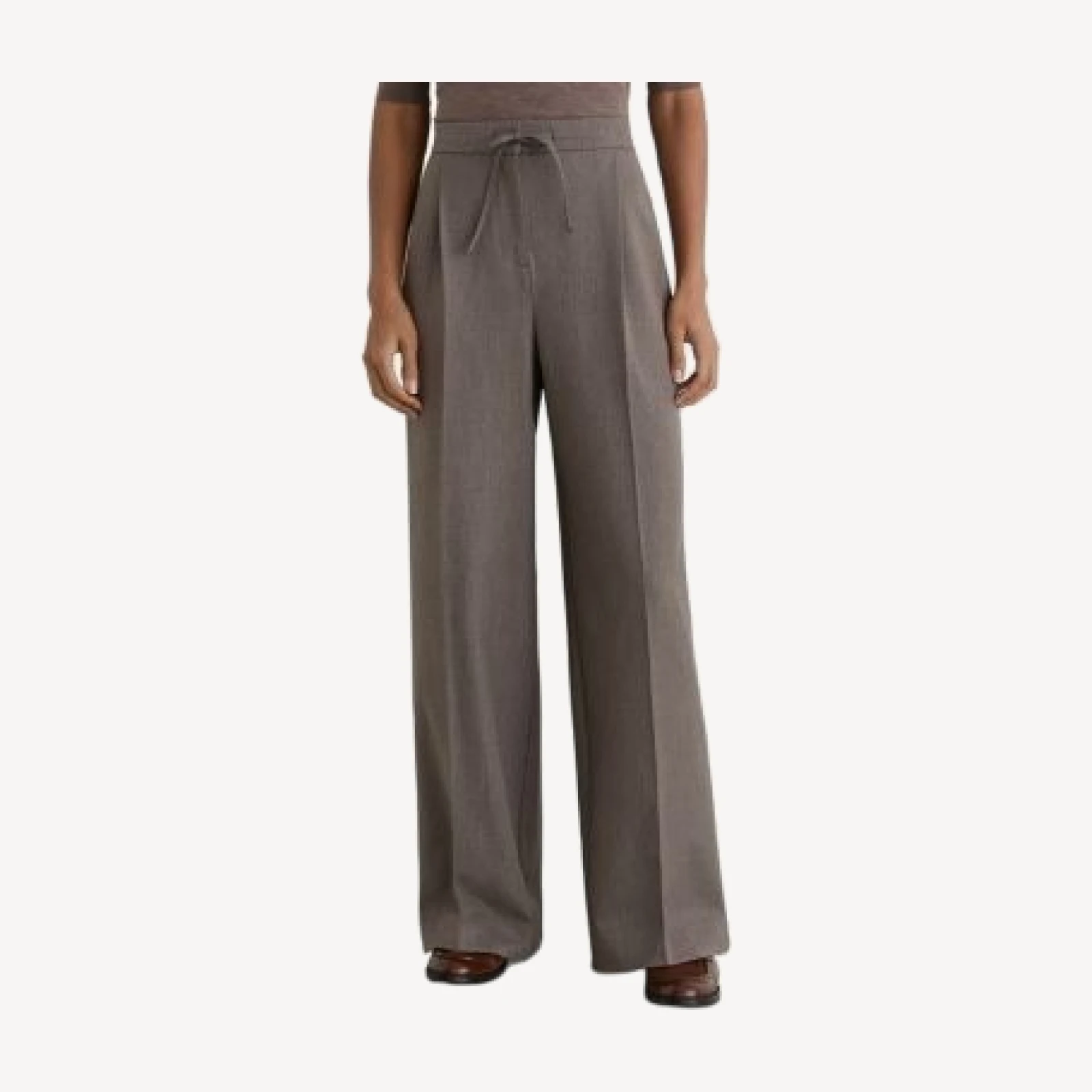 Reiss Petite Elowen Drawstring Waist Wide Leg Trousers