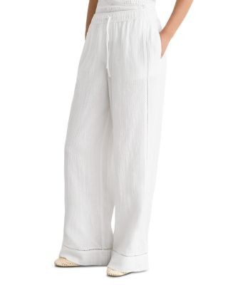 Reiss Petite Rue Cotton Cheesecloth Wide Leg Pants