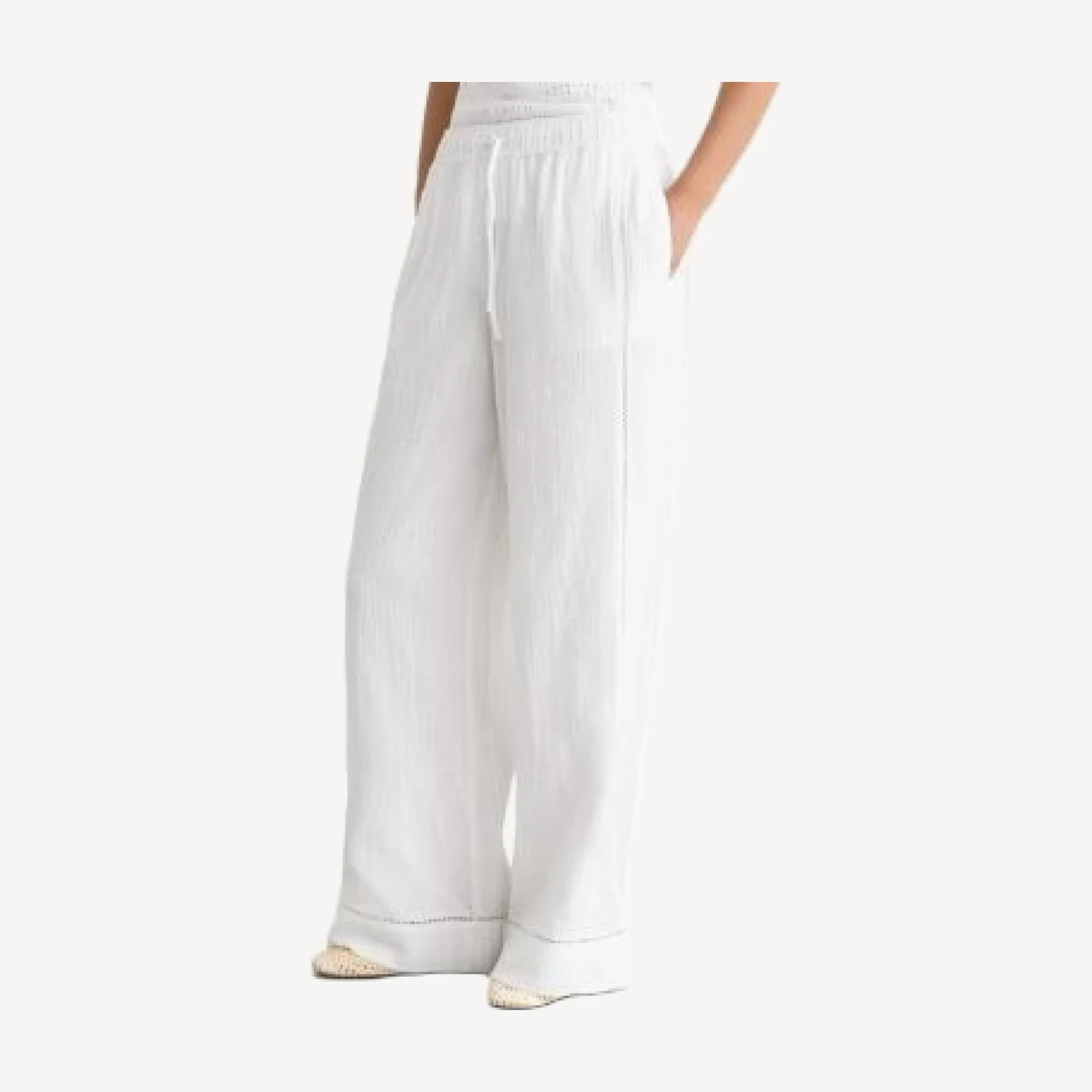 Reiss Petite Rue Cotton Cheesecloth Wide Leg Pants