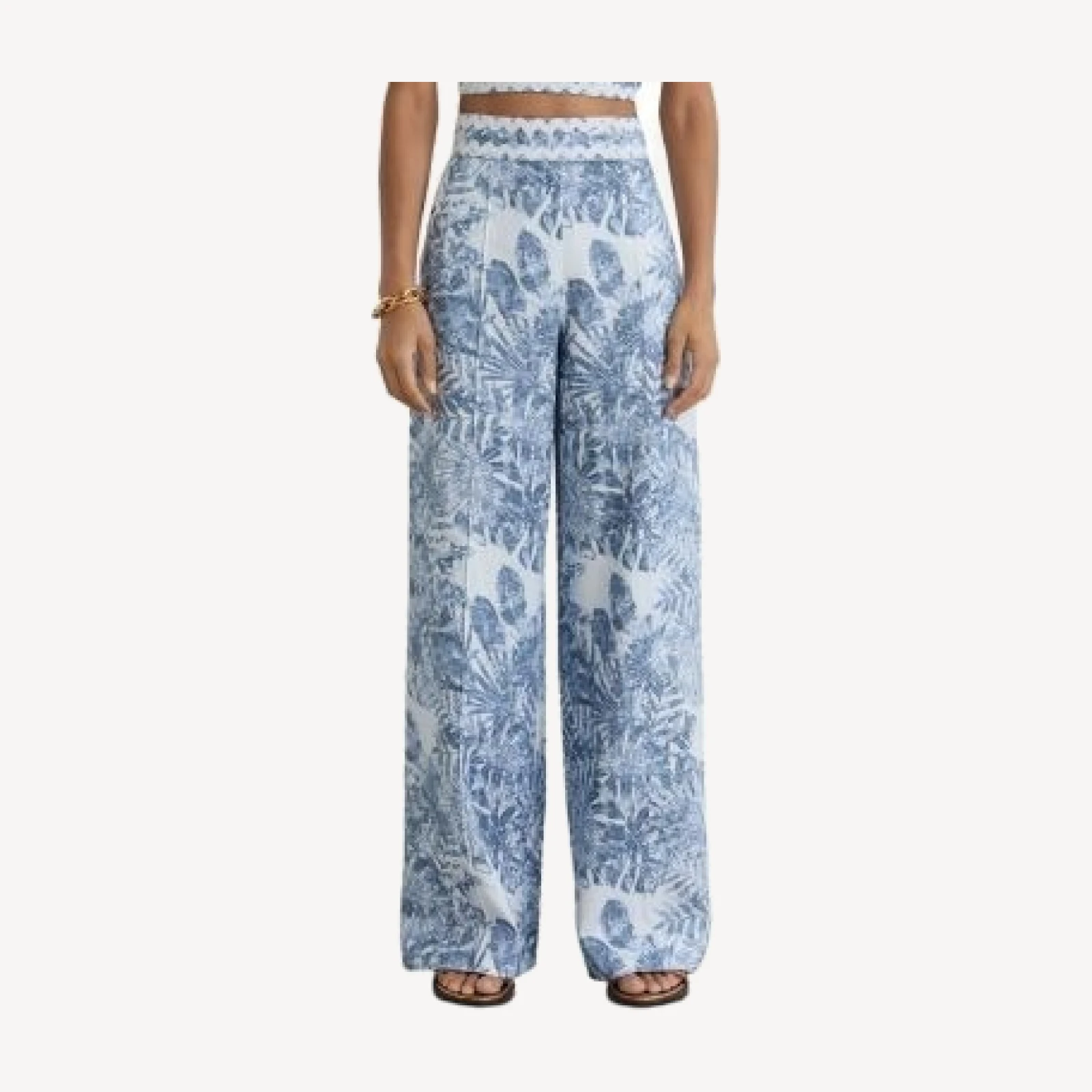 Reiss Mila Linen Ric Rac Trim Pants
