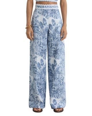 Reiss Petite Mila Printed Linen Pants