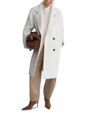 Reiss Kira Double Breasted Wool Blend Coat