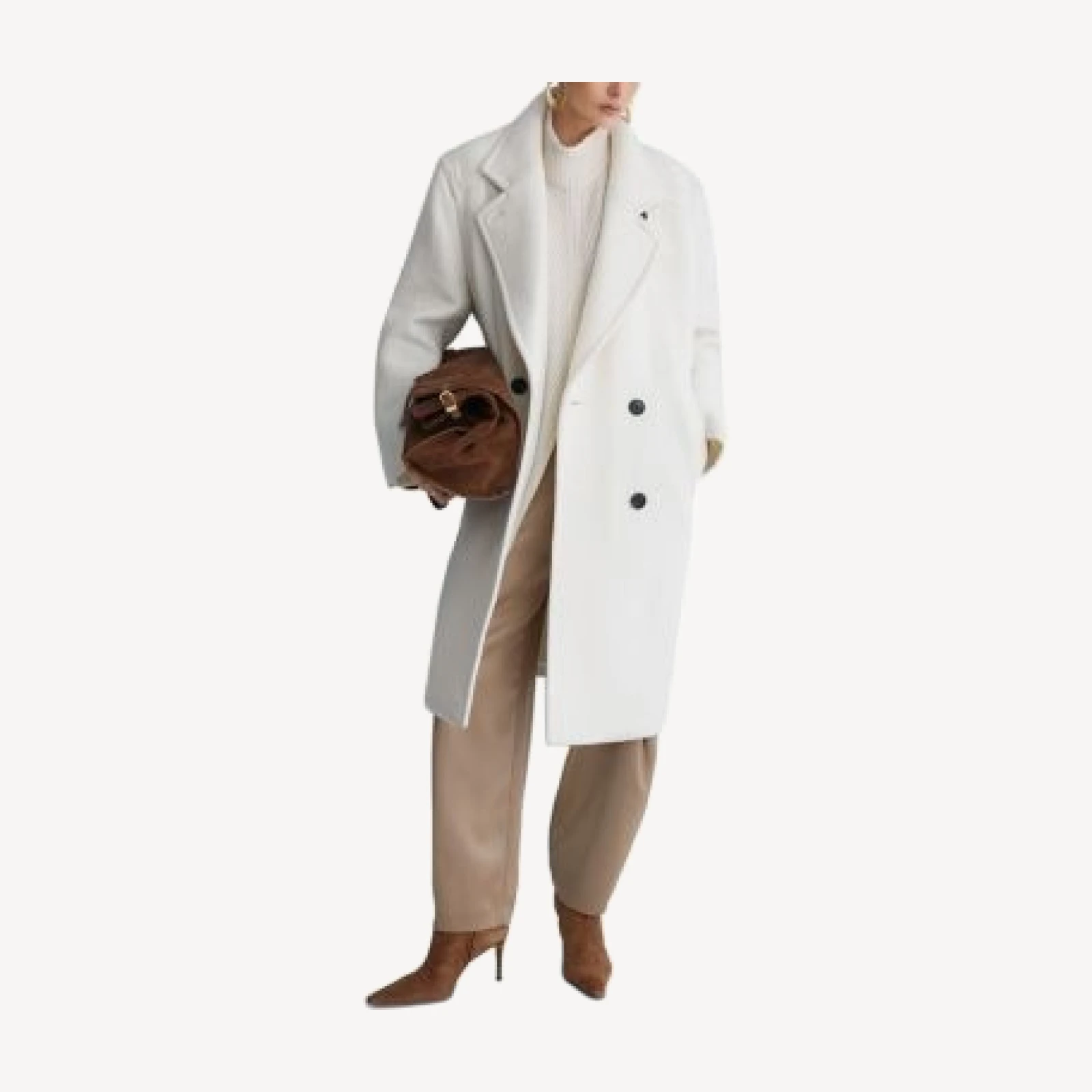 Reiss Kira Double Breasted Wool Blend Coat