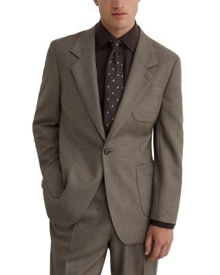 Reiss Terrain Wool Blend Relaxed Fit Twill Blazer