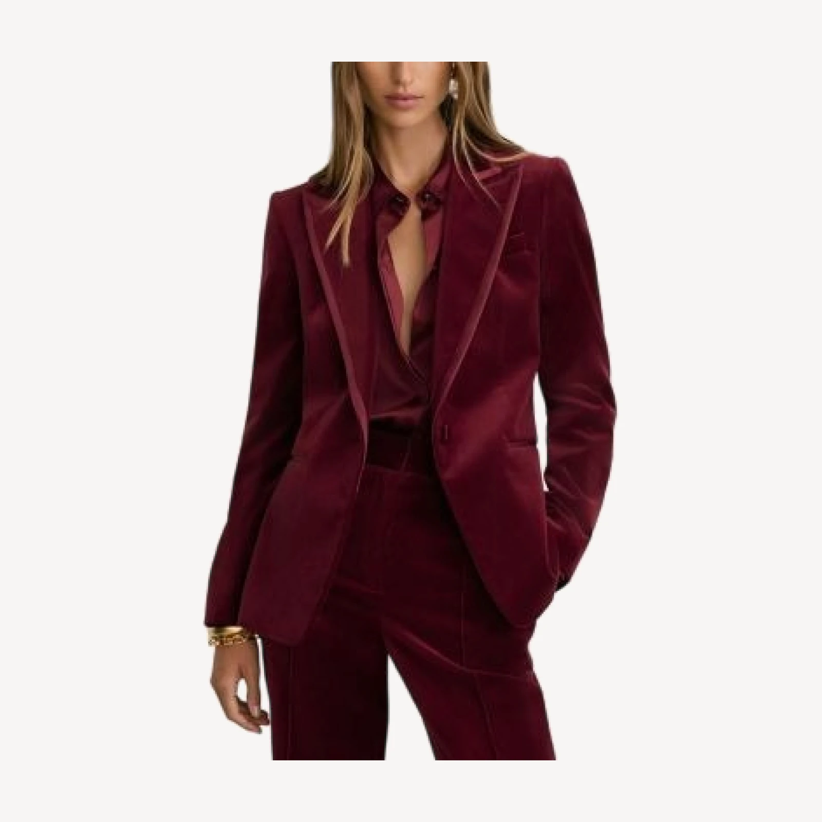 Reiss Single Breasted Velvet Blazer
