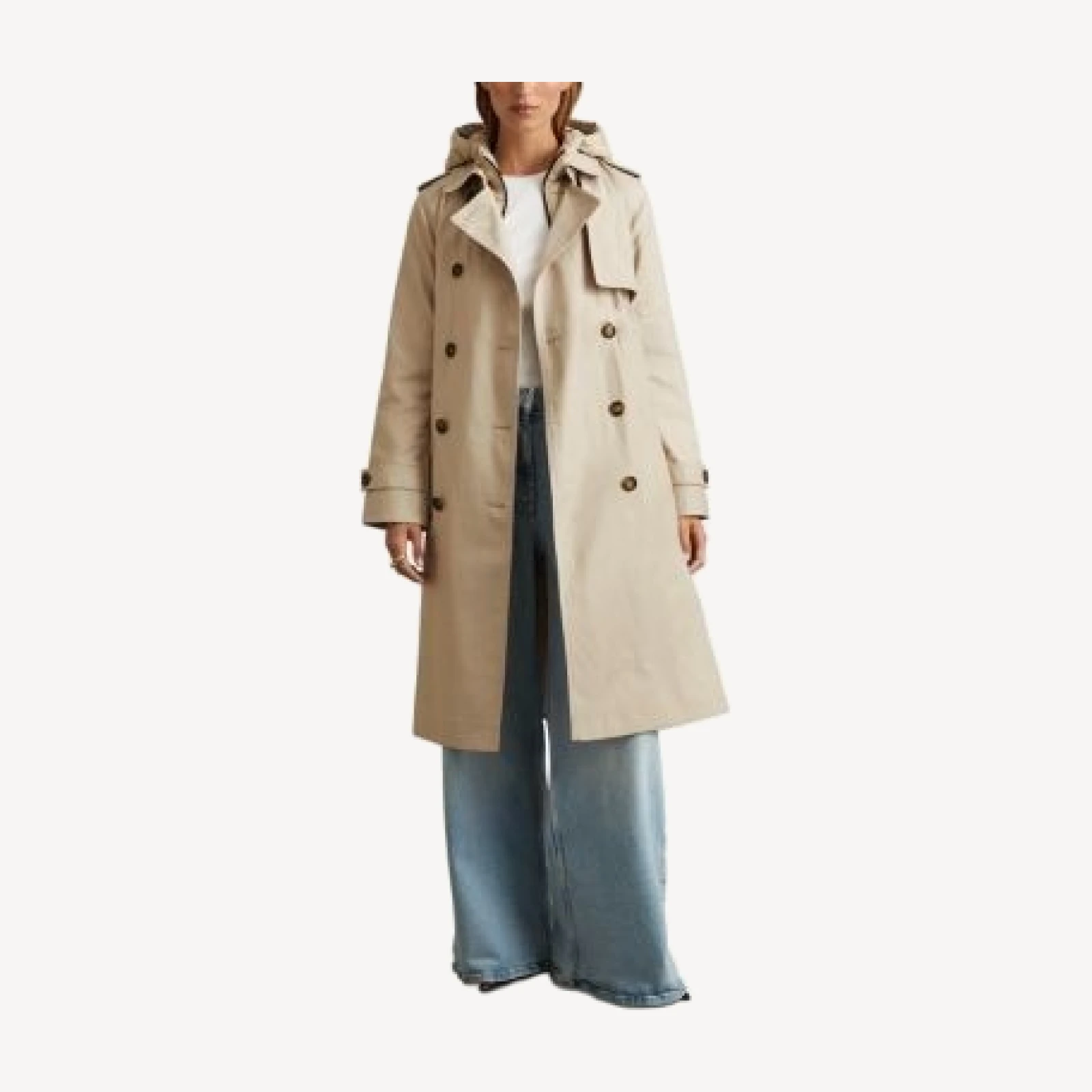 Reiss Azura Hooded Trench Coat