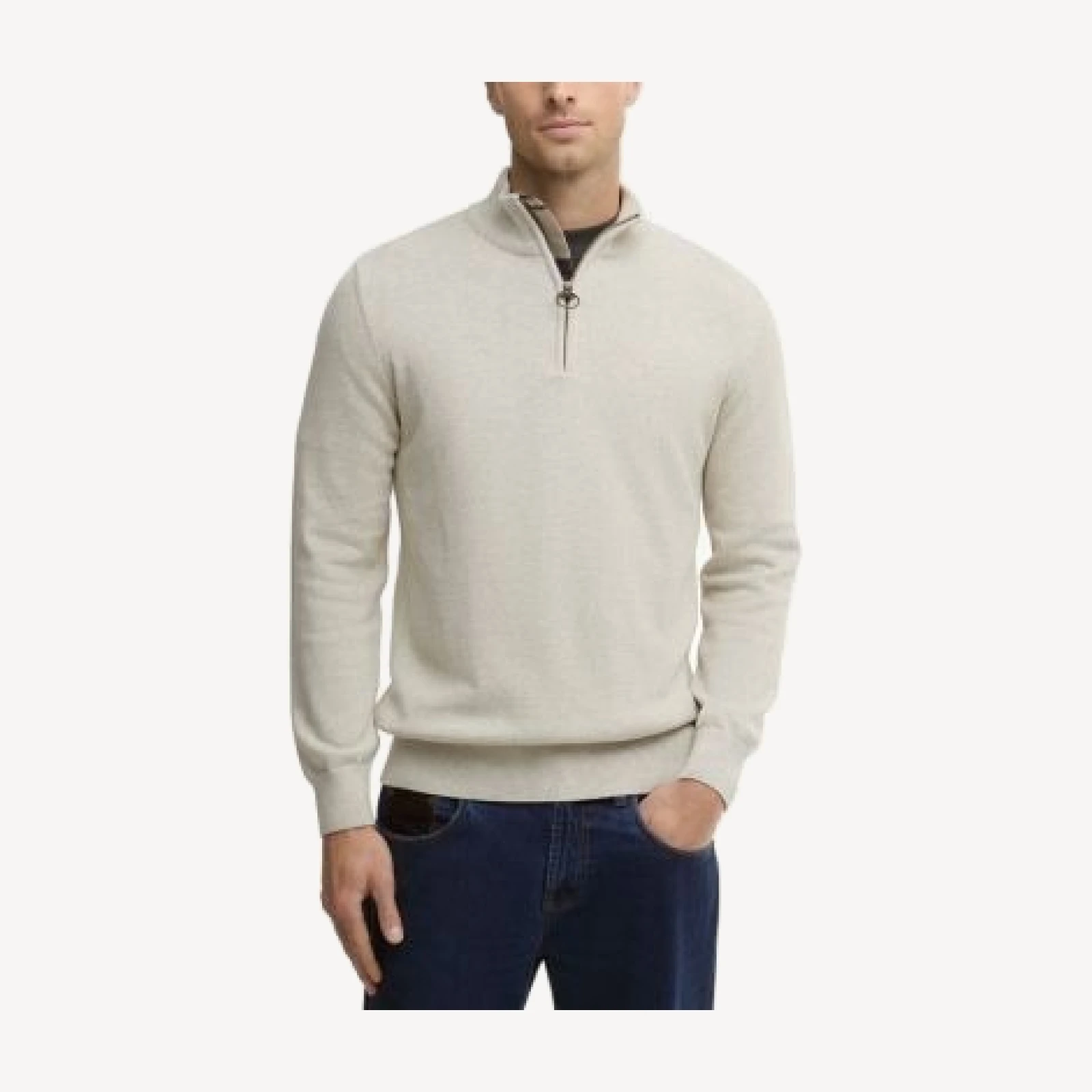 Barbour Half Zip Cotton Sweater