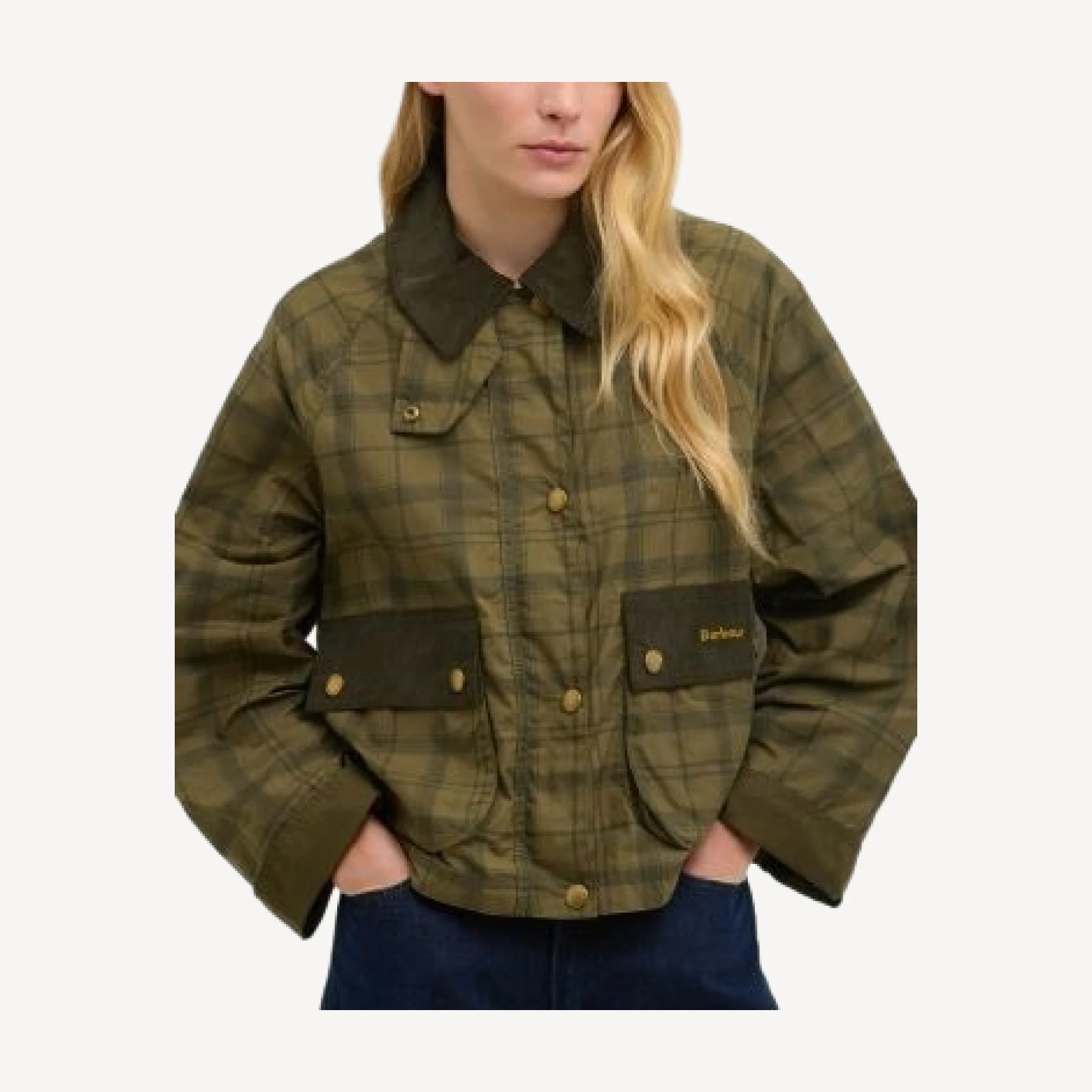 Barbour Tartan Cropped Beadnell Casual Jacket