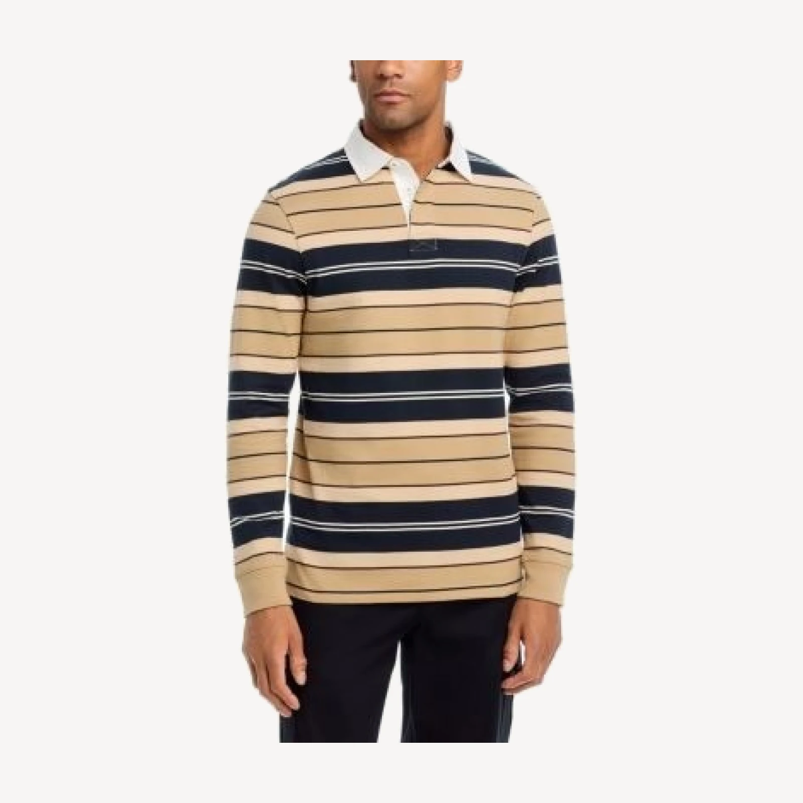 Barbour Tartan Stripe Cotton Rugby Shirt