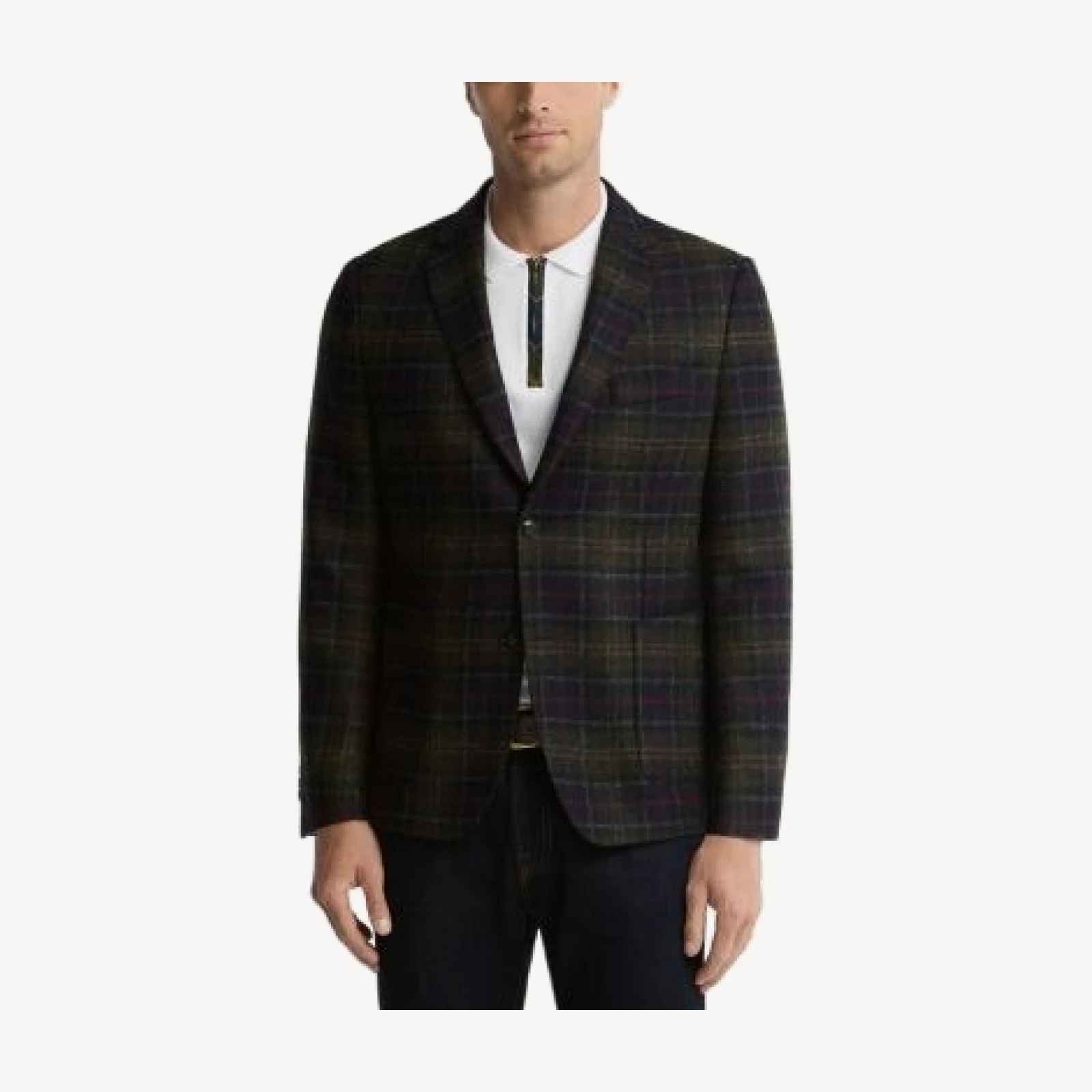 Barbour Sander Wool Classic Fit Moon Check Blazer