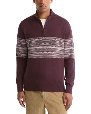 Barbour Millwood Cotton Blend Half Zip Stripe Sweater