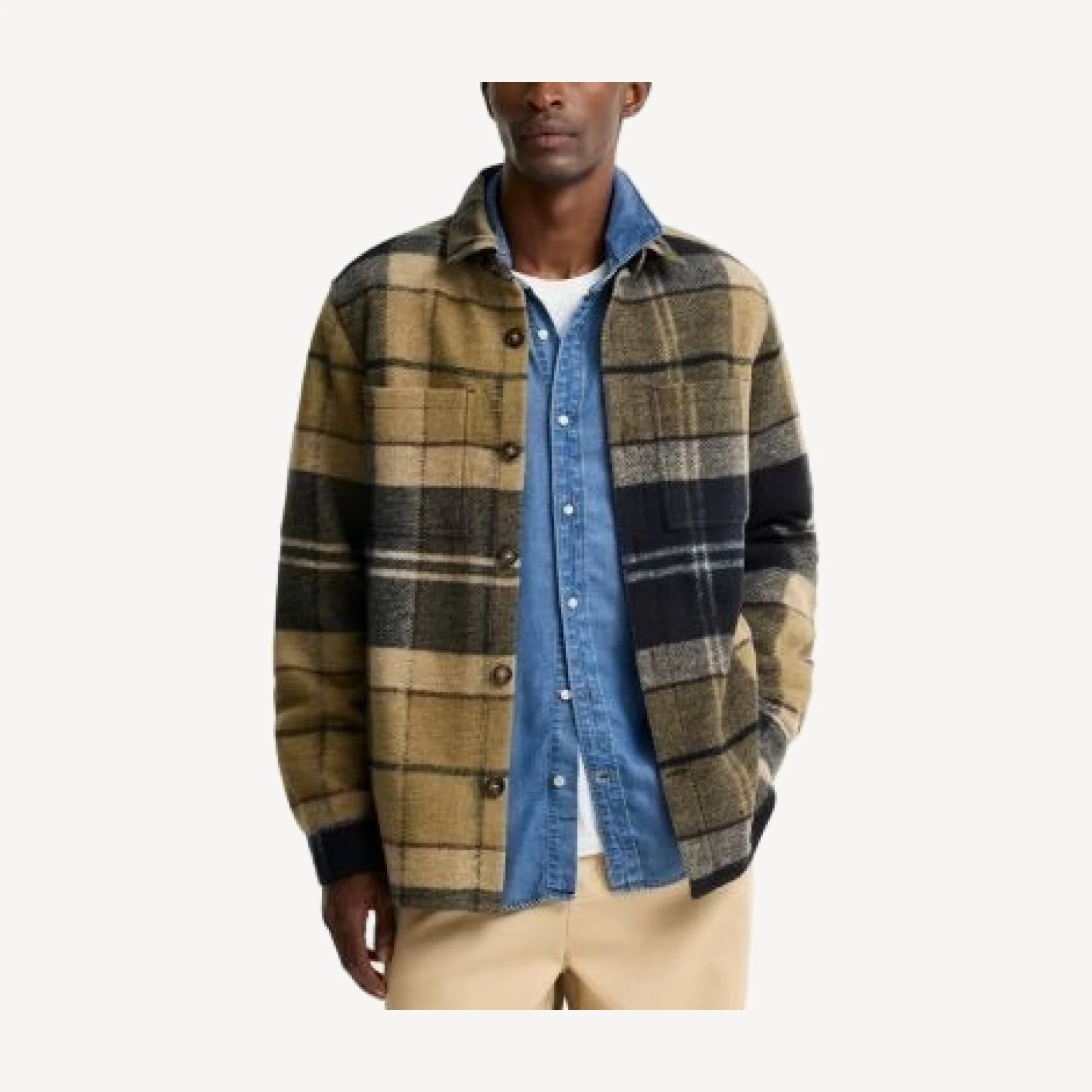 Barbour Woodlane Birchwood Plaid Button Overshirt
