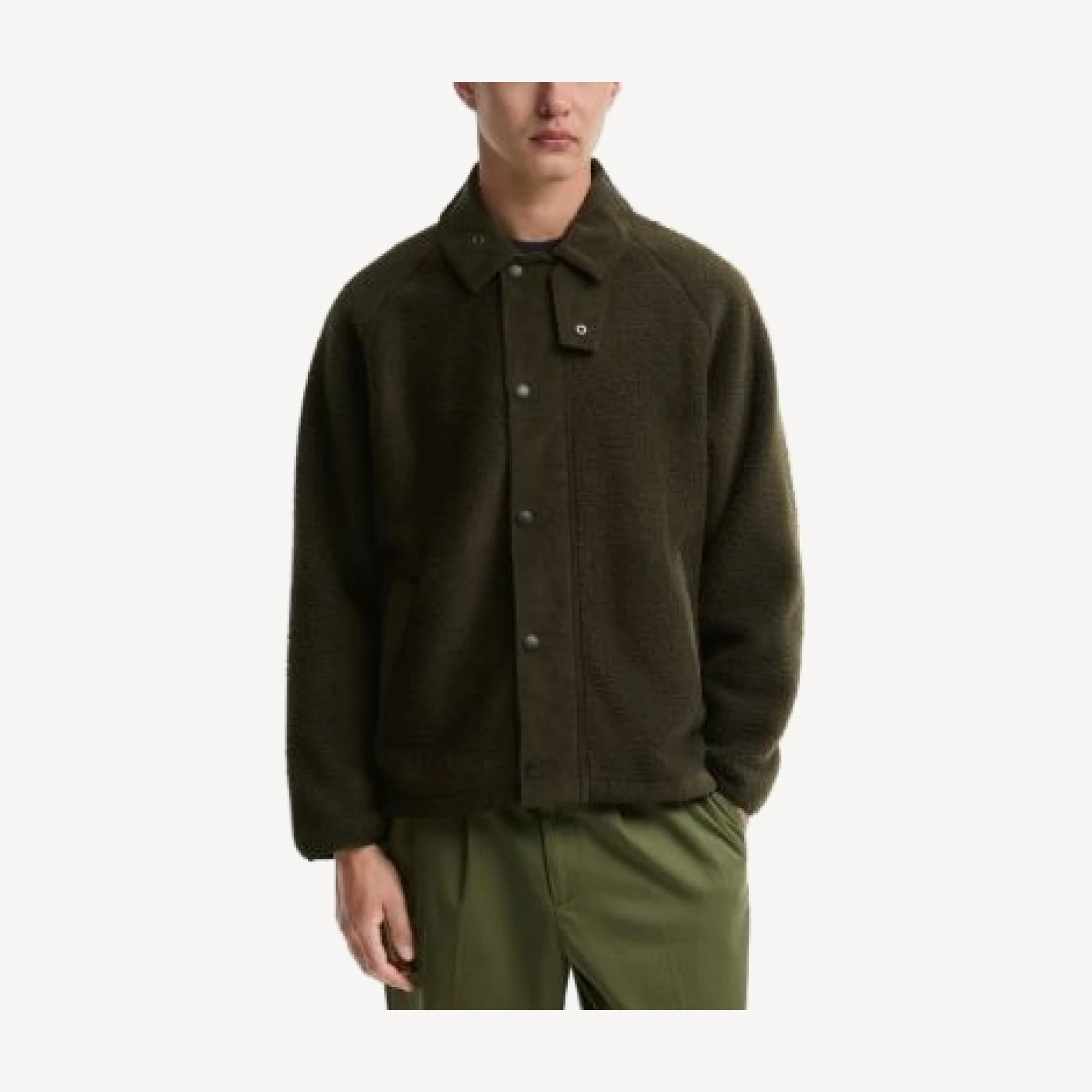 Barbour Transport Sage Fleece Button Jacket