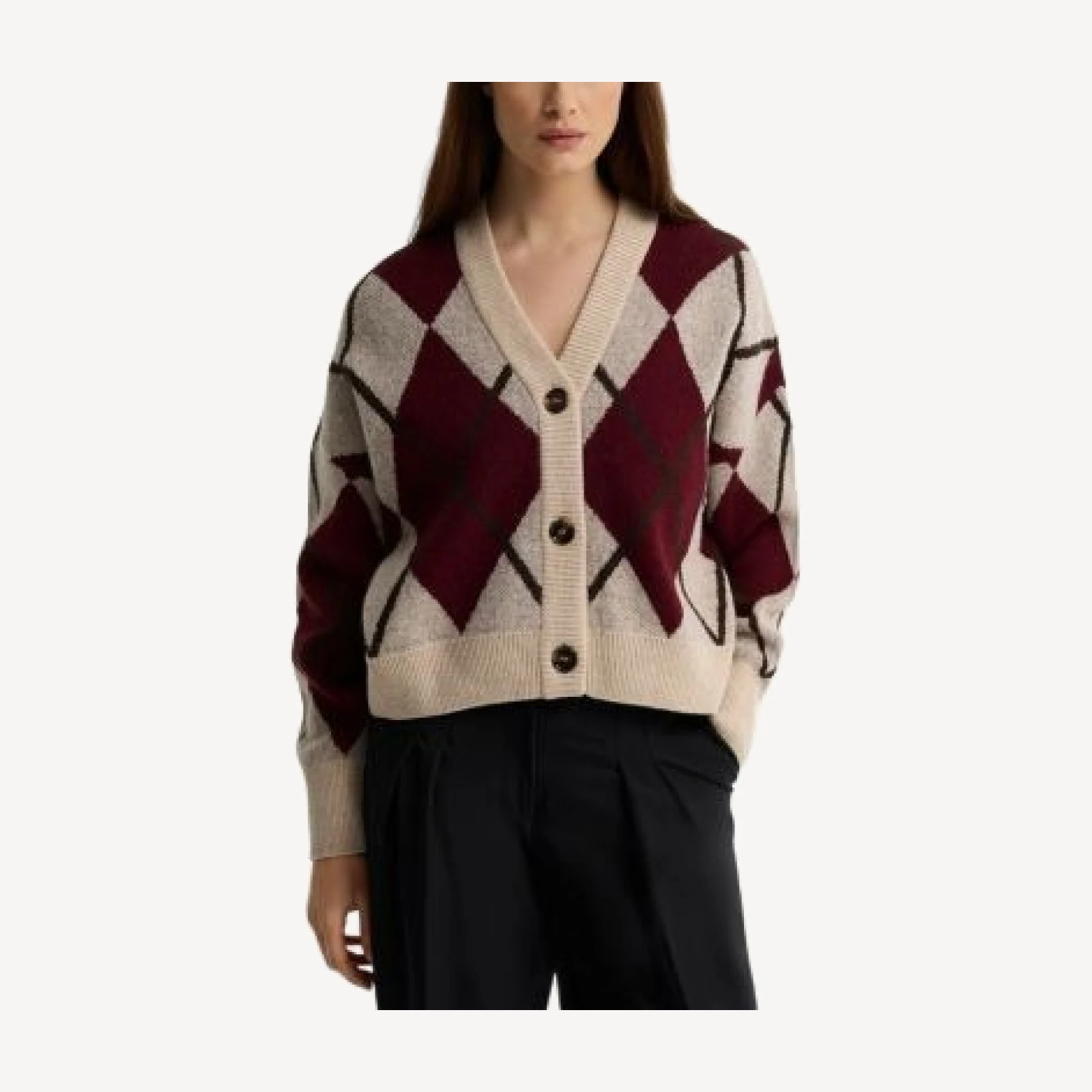 Barbour Harleigh Argyle V Neck Cardigan
