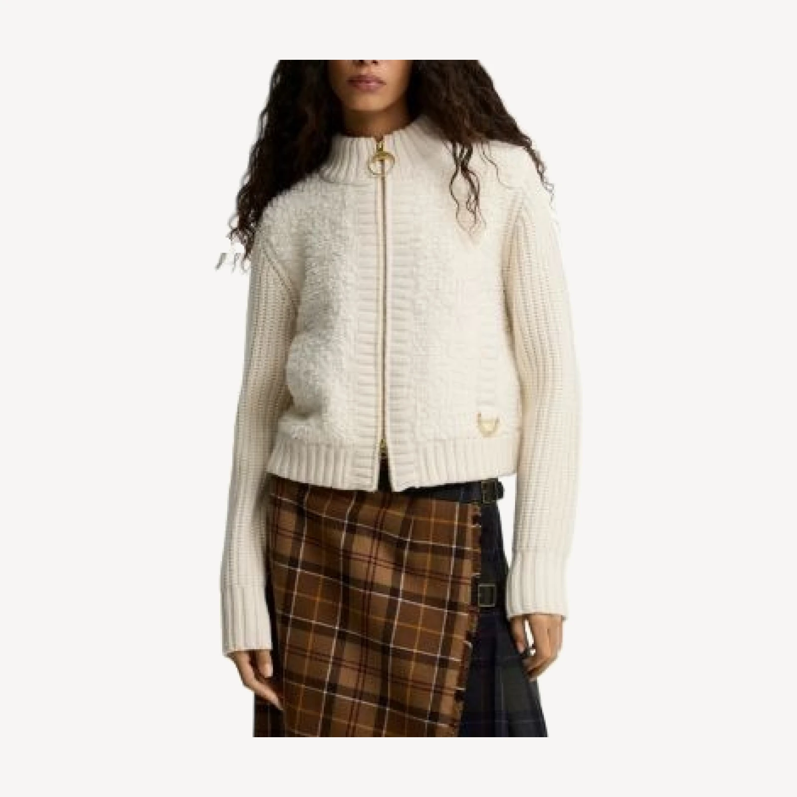Barbour Hazelwood Knitted Sherpa Fleece Bomber Jacket