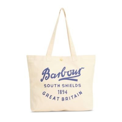 Barbour Script Cotton Canvas Tote