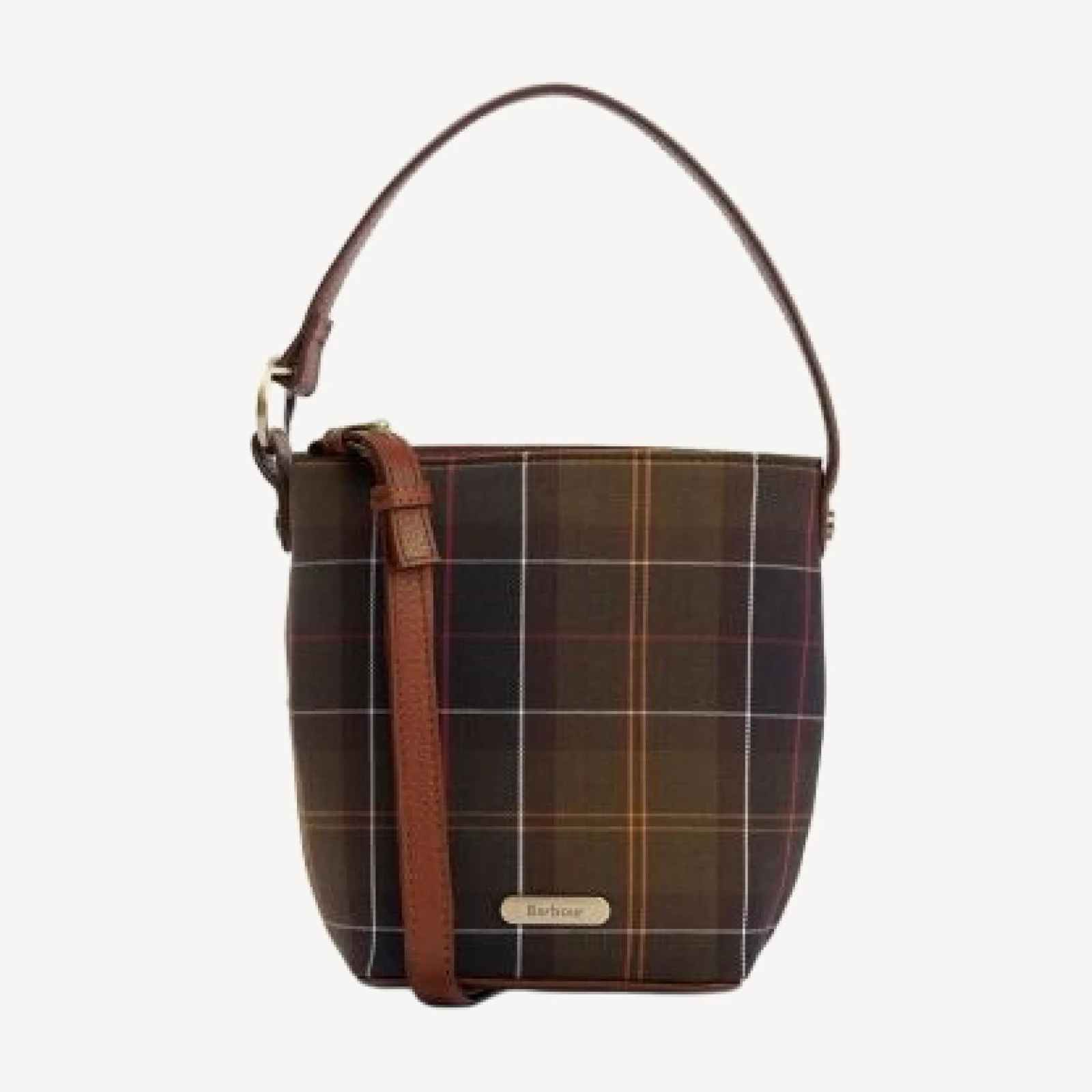 Barbour Cedar Mini Tartan Bucket Bag