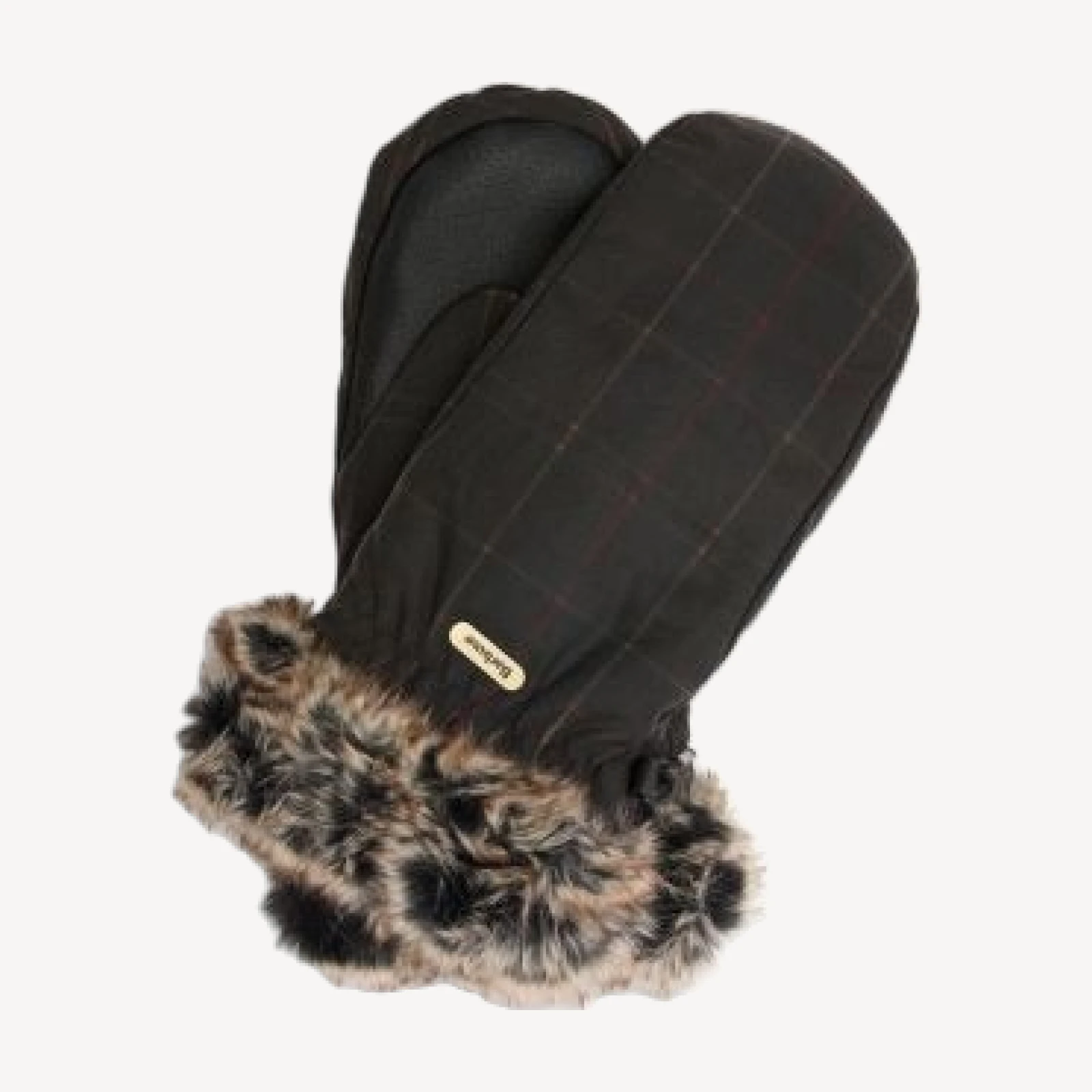 Barbour Tartan Waxed Cotton Mittens