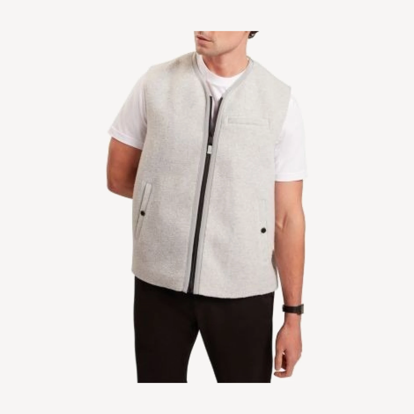 Ted Baker Klauson Fleece Zip Front Sweater Vest