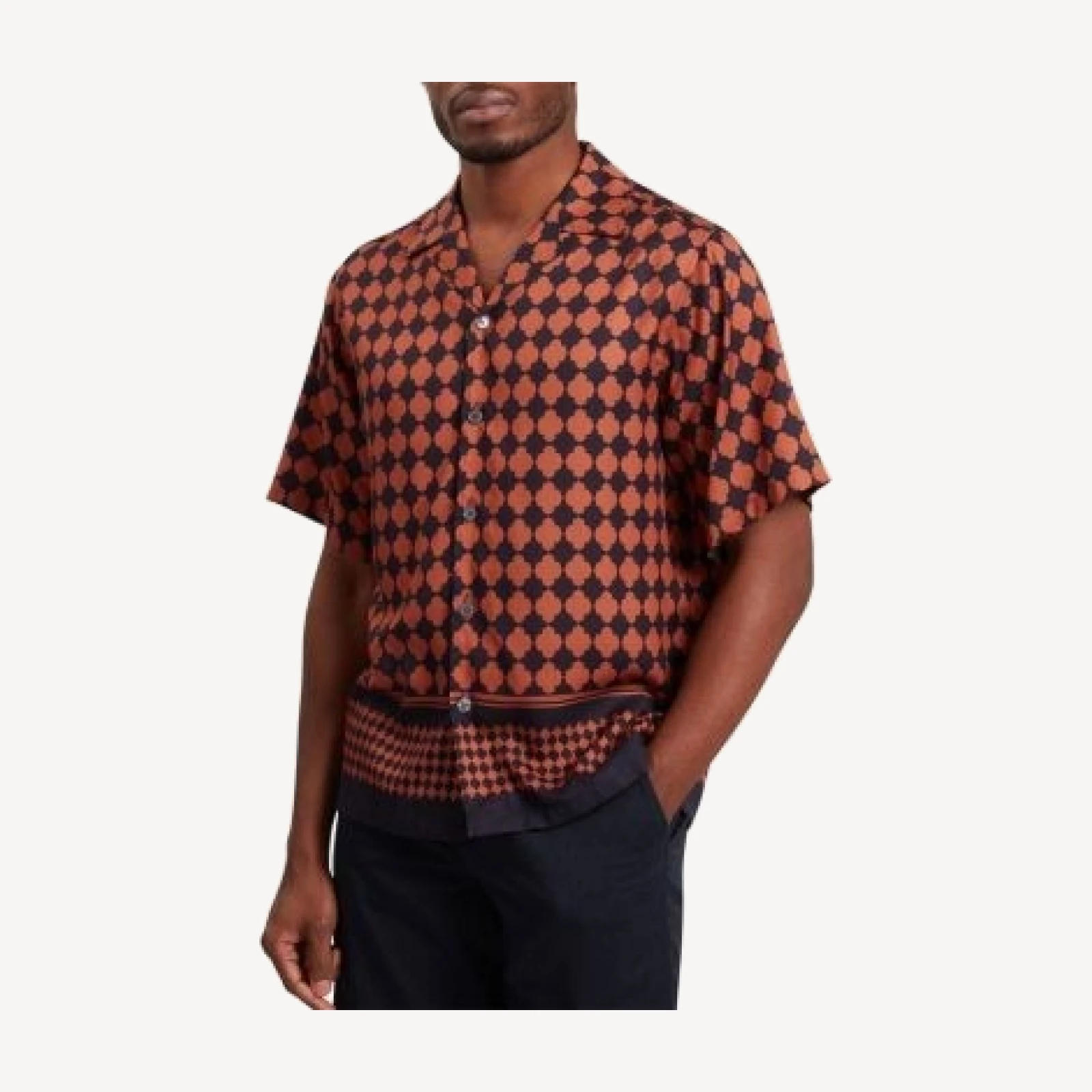Ted Baker Jirahu Short Sleeve Regular Fit Border Tile Shirt