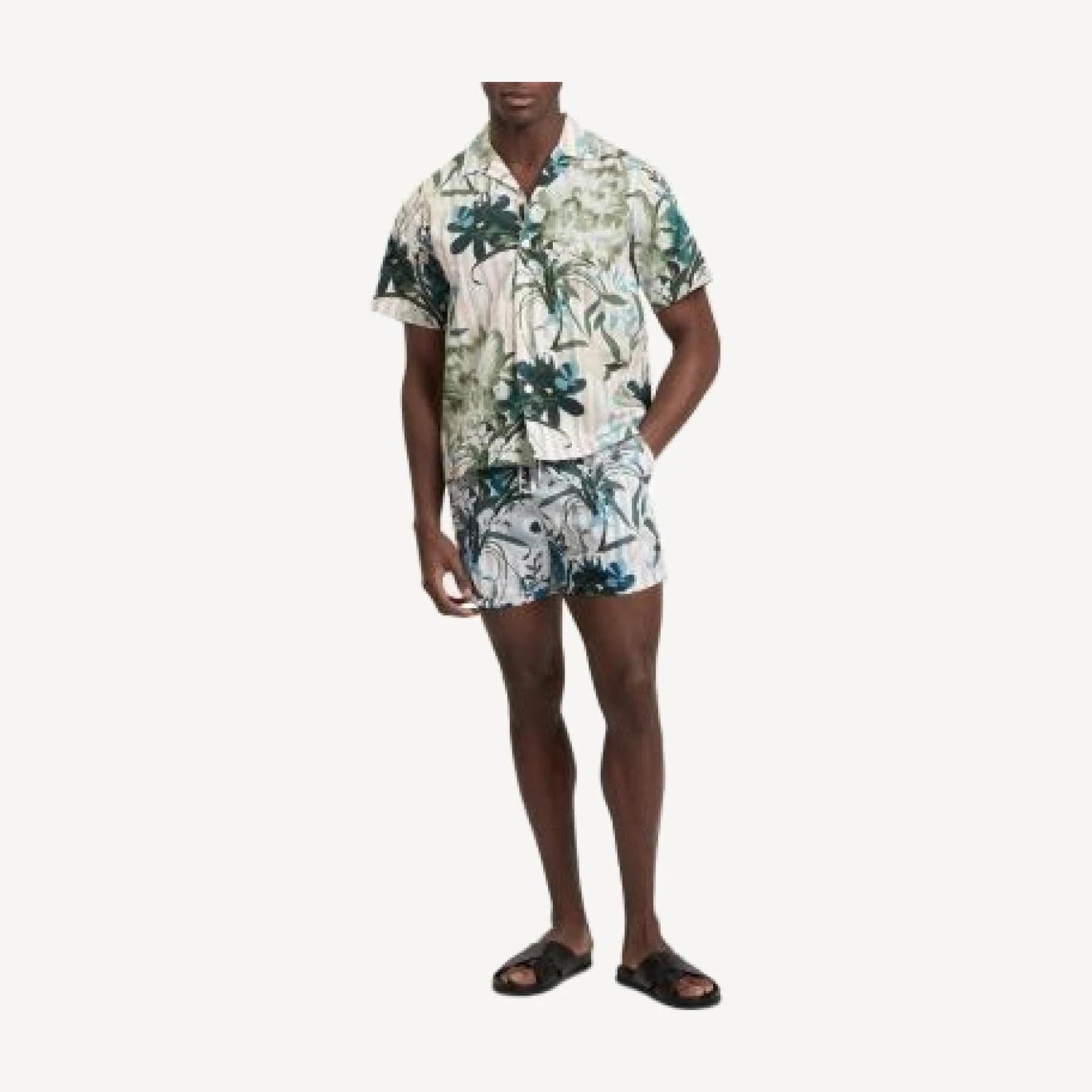 Ted Baker Anukis Short Sleeve Placement Floral Stripe Shirt