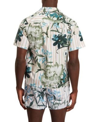 Ted Baker Anukis Short Sleeve Placement Floral Stripe Shirt
