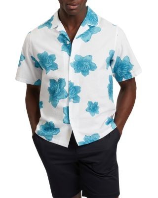 Ted Baker Atalai Short Sleeve Seersucker Floral Shirt