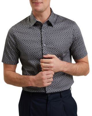 Ted Baker Cambay Geometric Leaf Print Short Sleeve Shirt