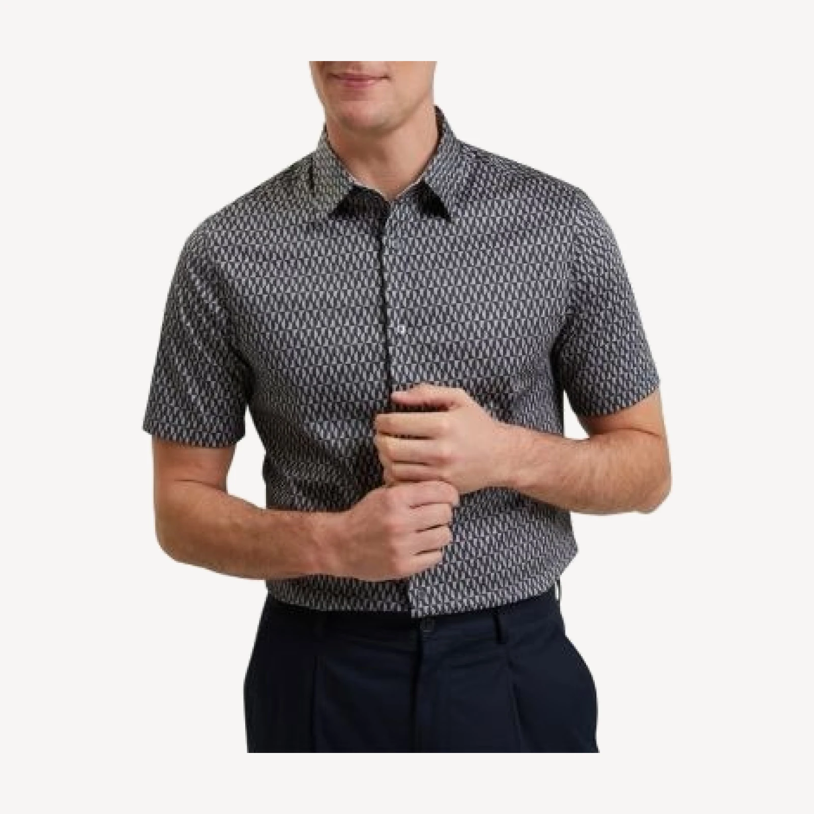 Ted Baker Cambay Geometric Leaf Print Short Sleeve Shirt