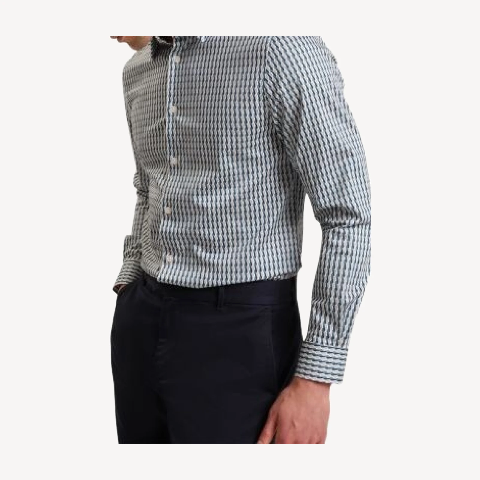 Ted Baker Firdawi Long Sleeve Slim Stripe Geo Shirt