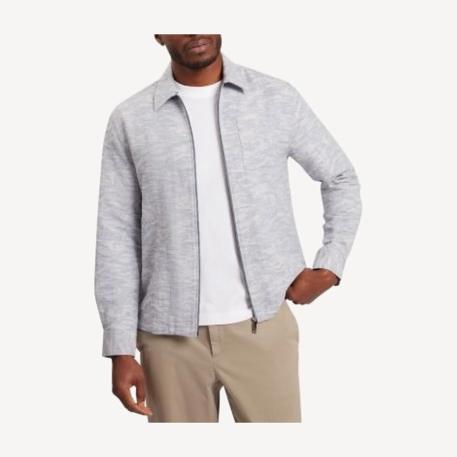 Ted Baker Erreto Long Sleeve Denim Jacquard Overshirt