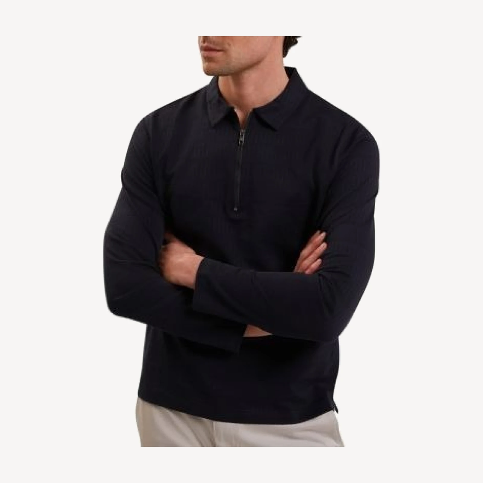 Ted Baker Wyther Mixed Texture Half Zip Shirt