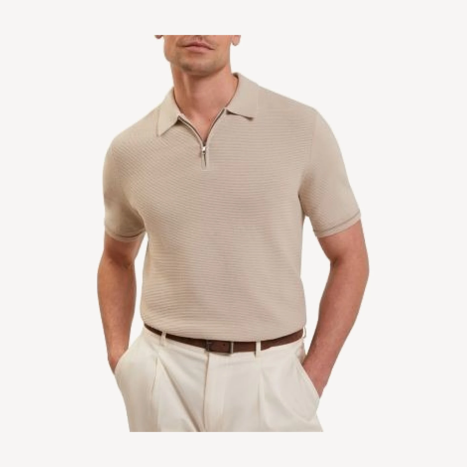 Ted Baker Deckers Ottoman Quarter Zip Polo