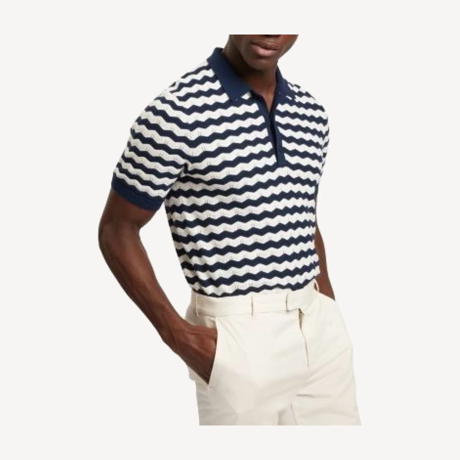 Ted Baker Froobie Short Sleeve Wavy Stitch Detail Polo