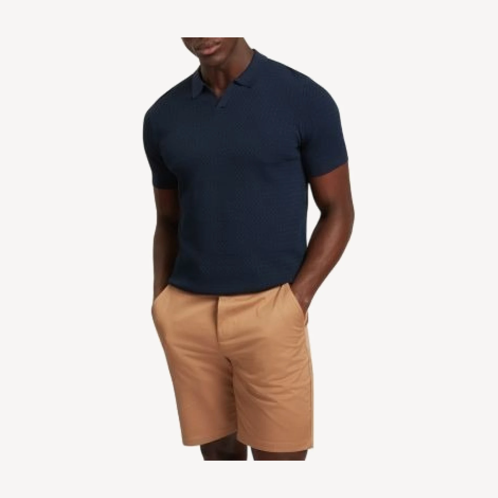 Ted Baker Luthen Short Sleeve Zig Zag Stitch Polo