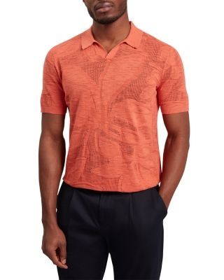 Ted Baker Sidraha Short Sleeve Open Neck Floral Jacquard Polo