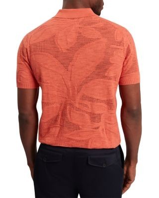 Ted Baker Sidraha Short Sleeve Open Neck Floral Jacquard Polo