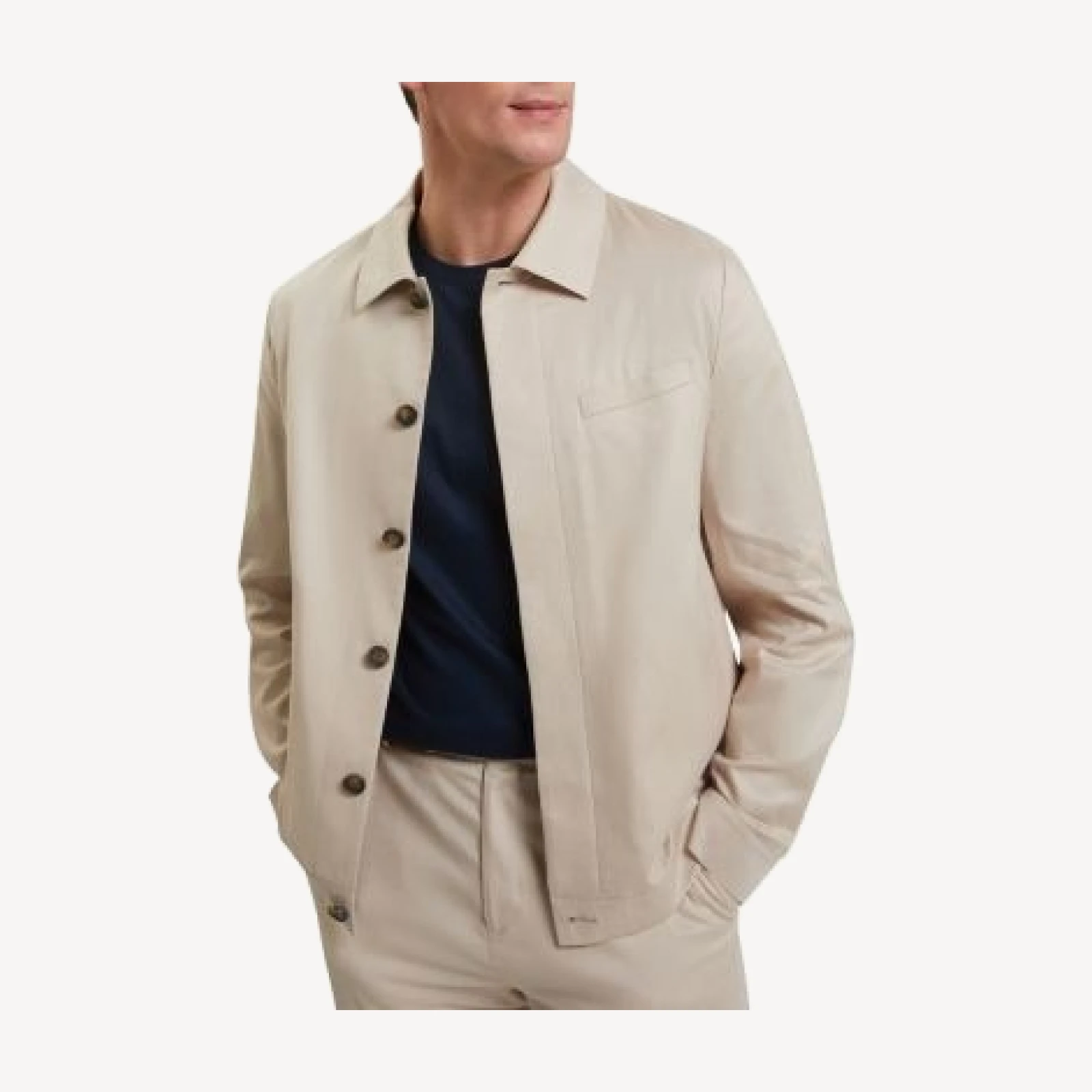 Ted Baker Rubinoj Cotton Tencel Smart Harrington Jacket
