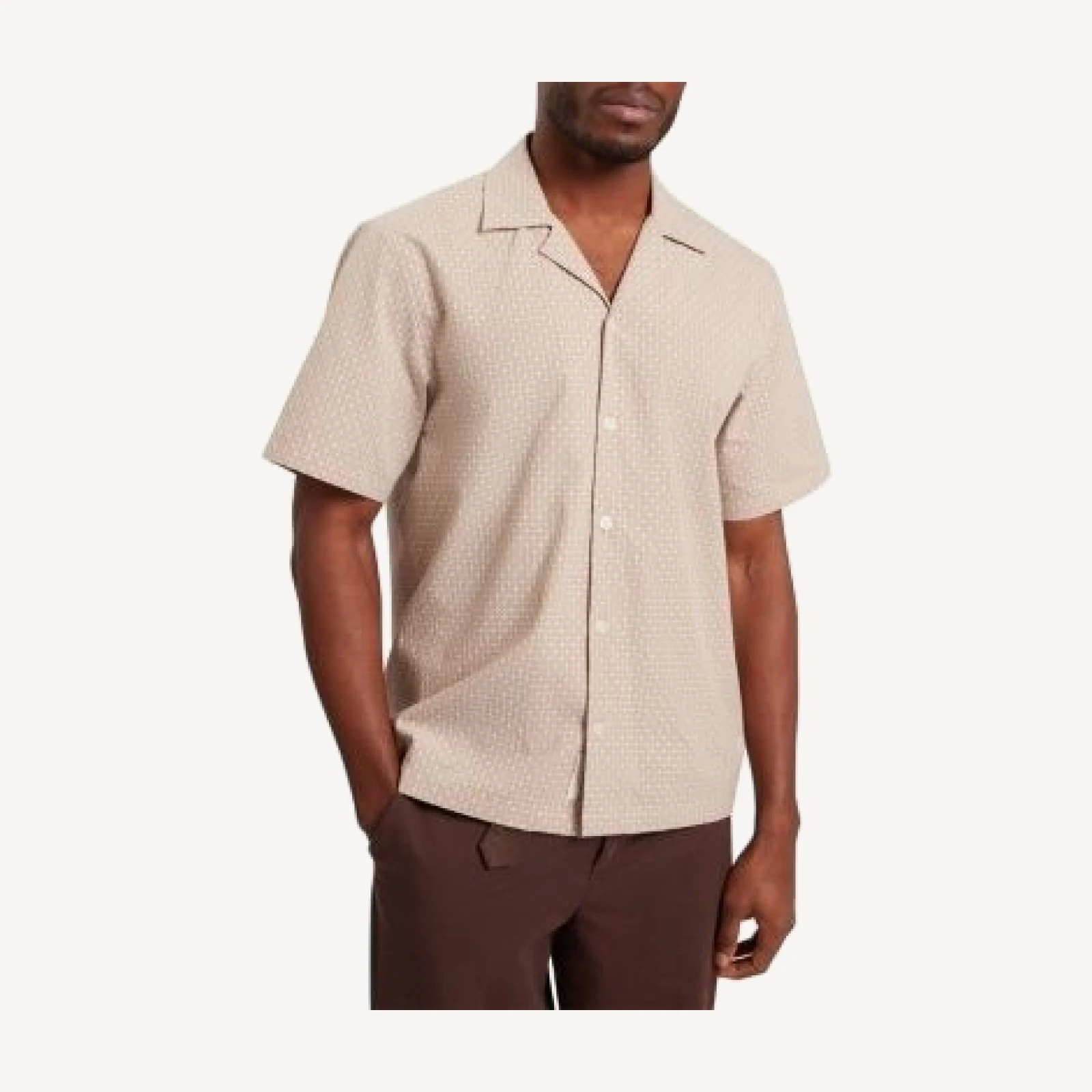 Ted Baker Merrik Geo Textured Relaxed Fit Camp Shirt