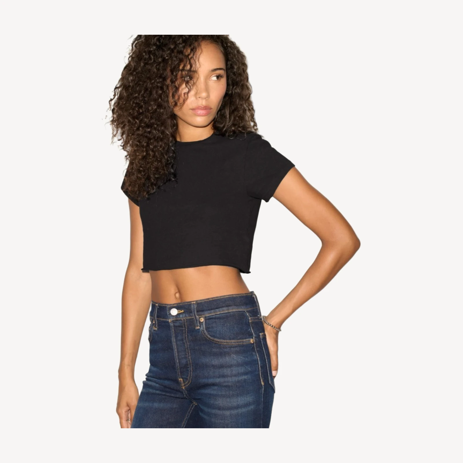 Hanes Cropped 60s Slim Tee