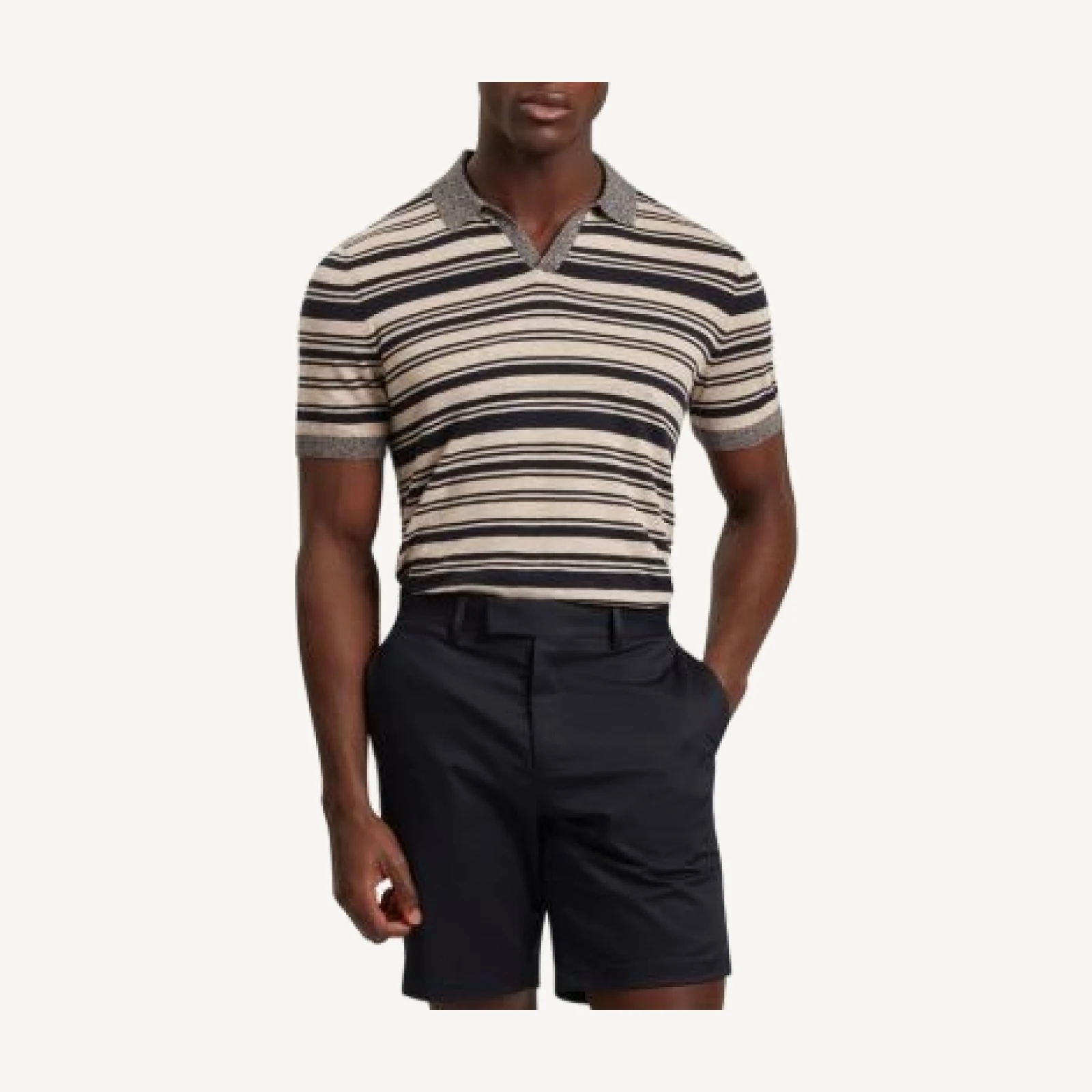 Ted Baker Brodi Striped Knit Polo Shirt
