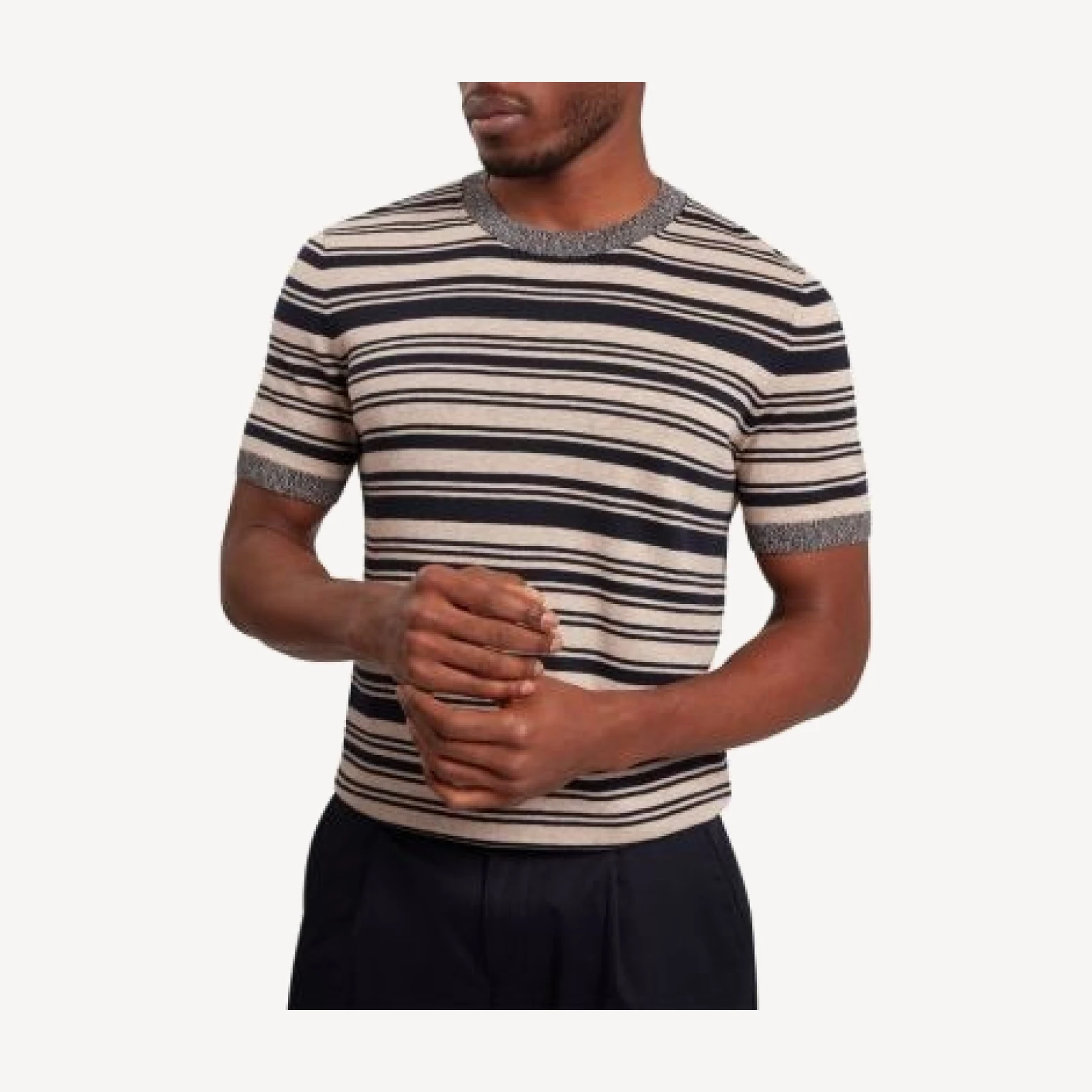 Ted Baker Linen Blend Stripe Knitted Tee