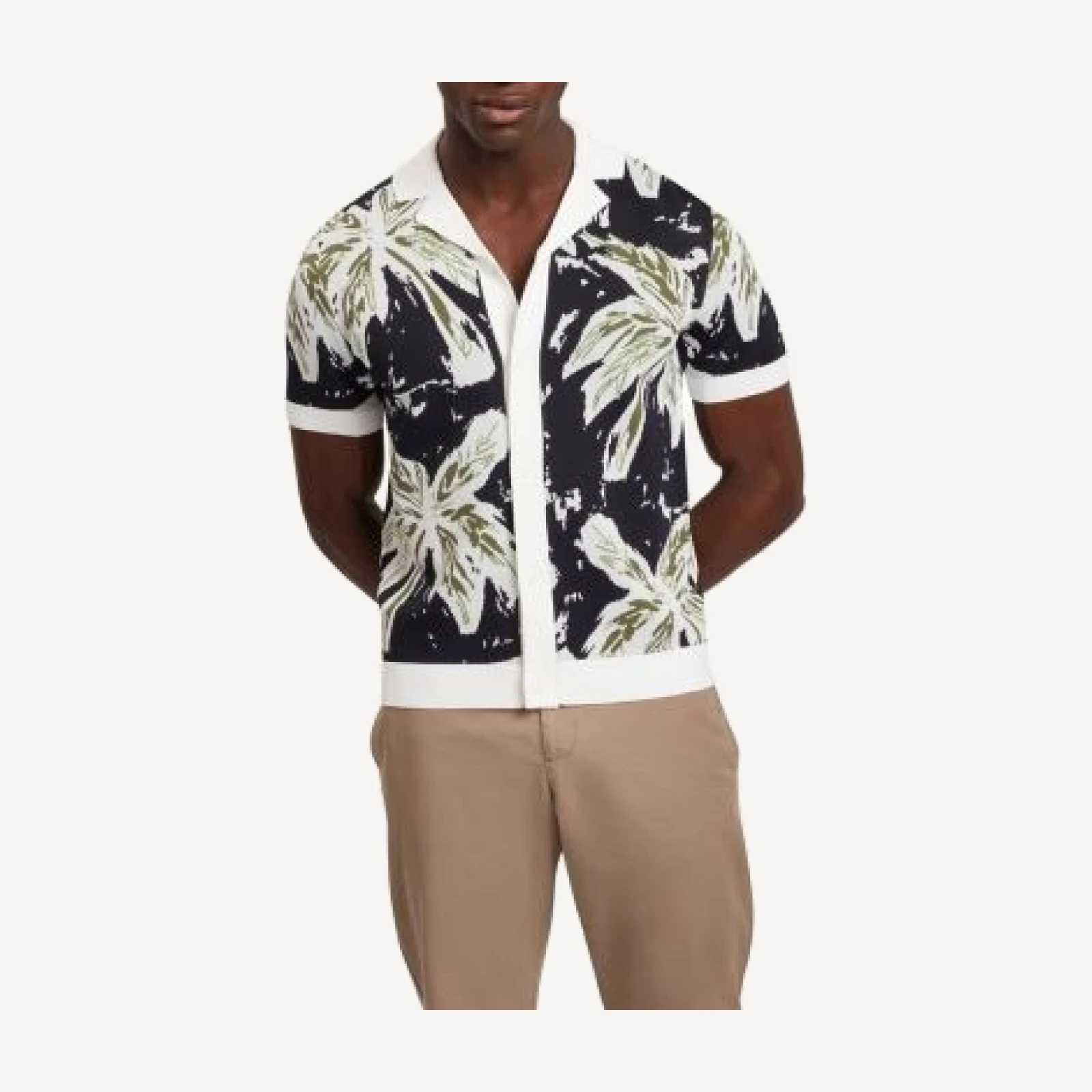 Ted Baker Kyes Knitted Leaf Camp Shirt