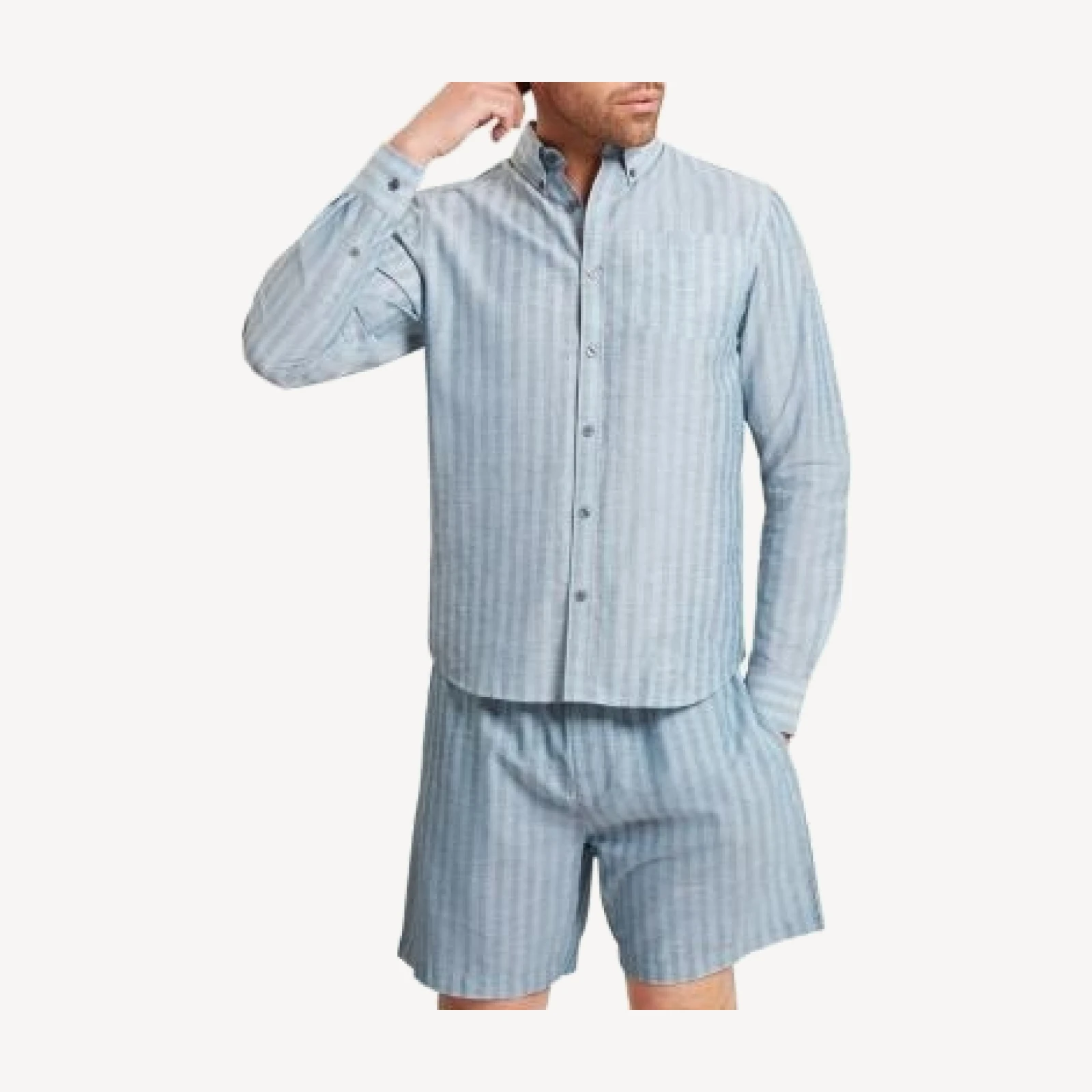 Ted Baker Andersen Linen Blend Stripe Shirt