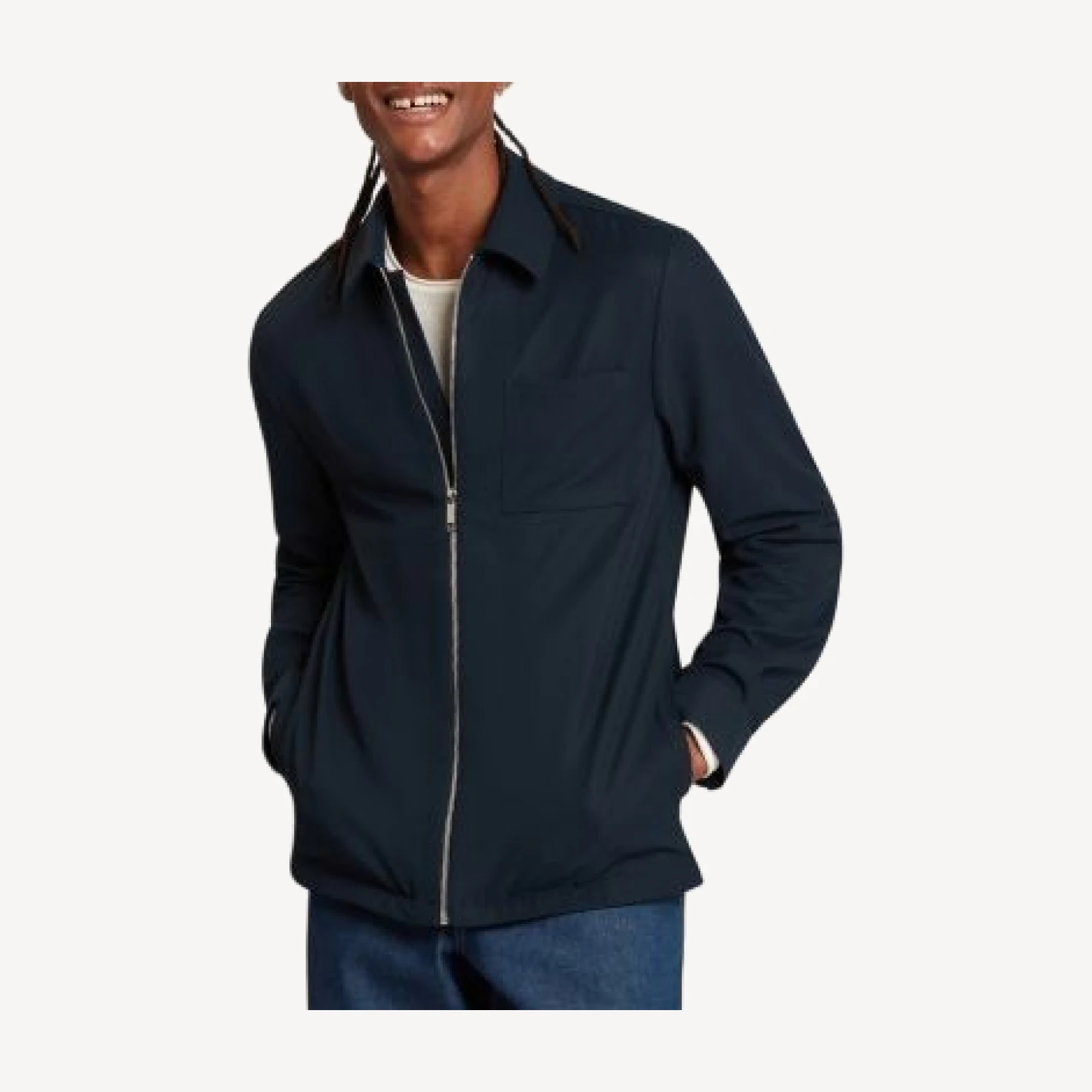 Ted Baker Frenkie Waffle Knit Zip Overshirt